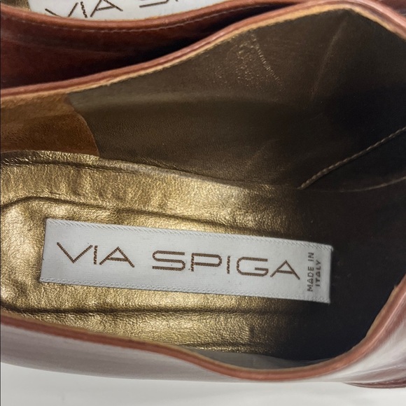 VIA SPIGA Leather Loafer Shoes in Brown Size 8 - Picture 7 of 10